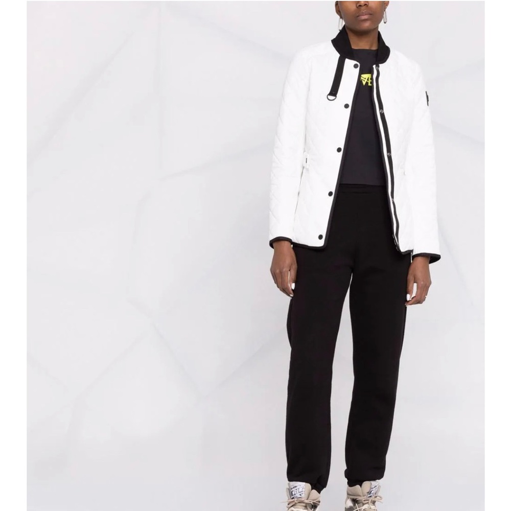 Moose Knuckles white jacket